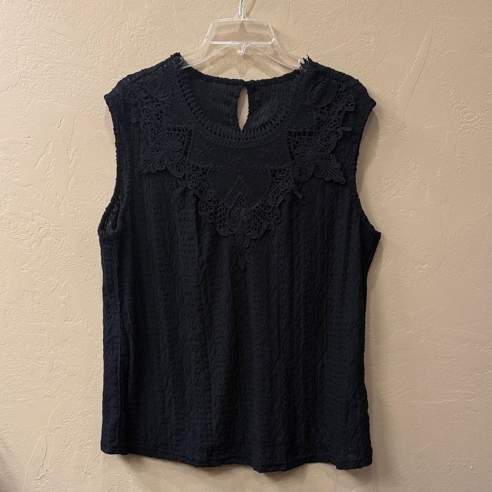 Amazon Black Lace Sleeveless Blouse